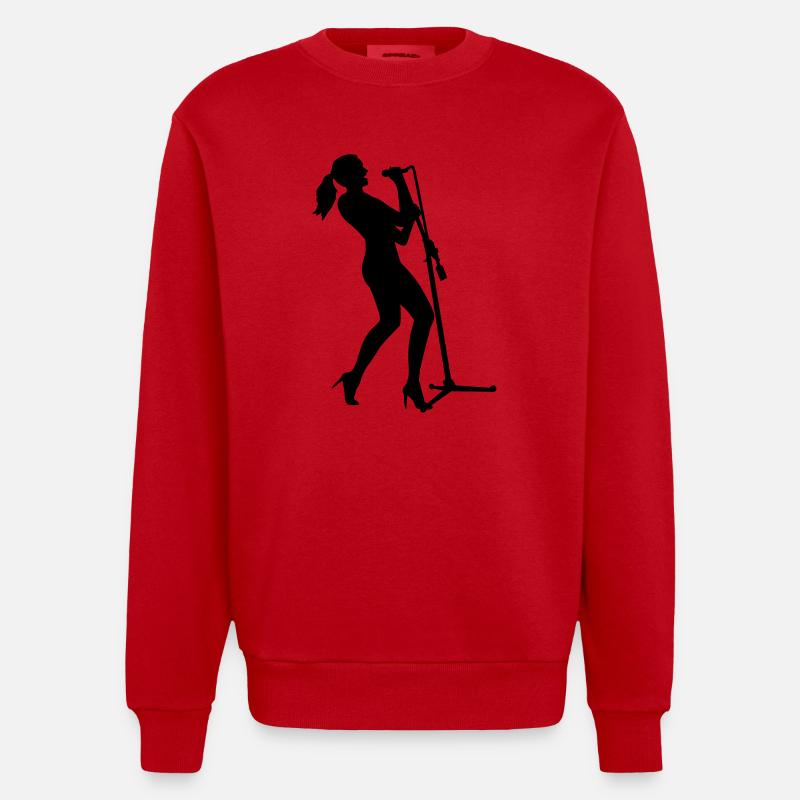 Sängerin - Heavyweight Oversized Organic Crew Neck Made in EU - Rot