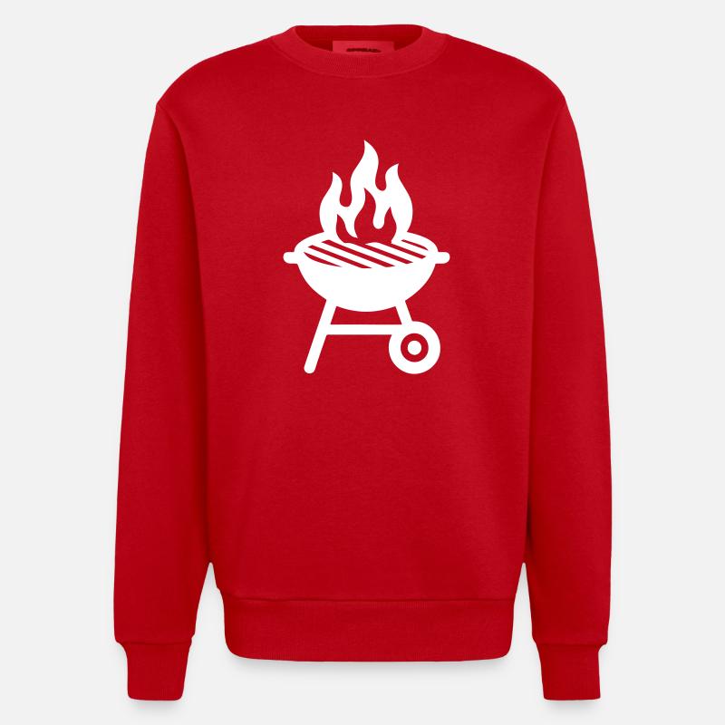 Icône du gril - Sweat bio épais oversize fabriqué en UE - rouge