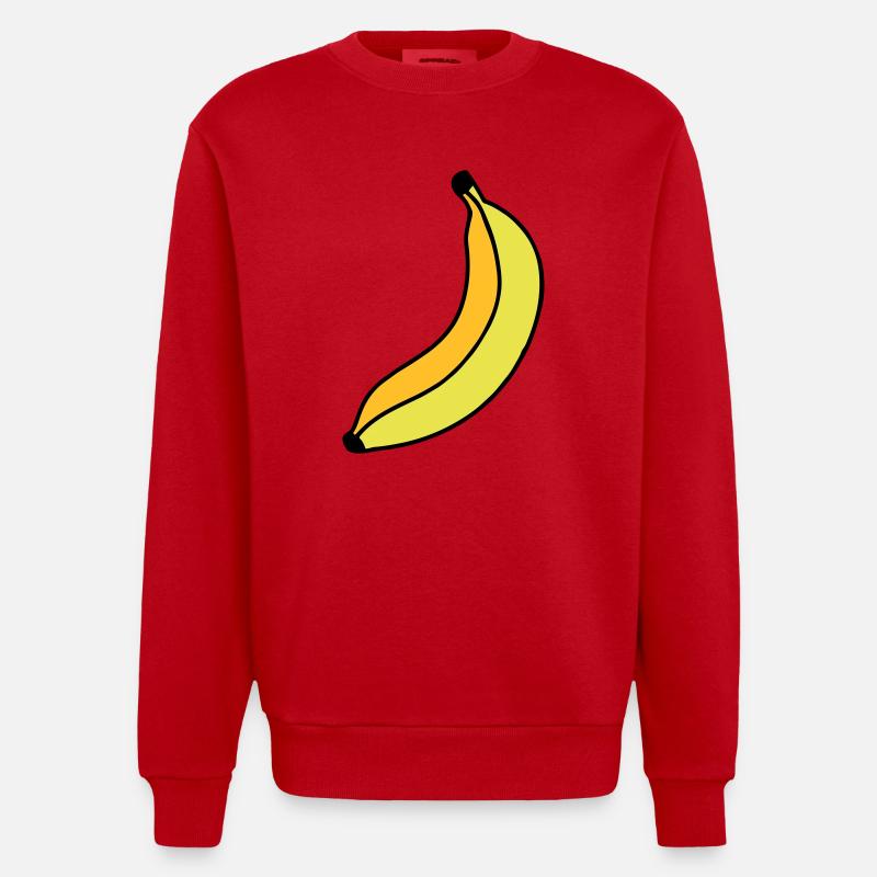 Banane - Heavyweight Oversized Organic Crew Neck Made in EU - Rot