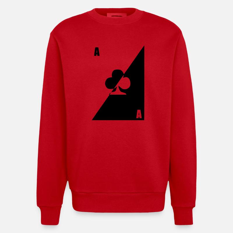 map as black white clover - Heavyweight Oversized Organic Crew Neck Made in EU - red