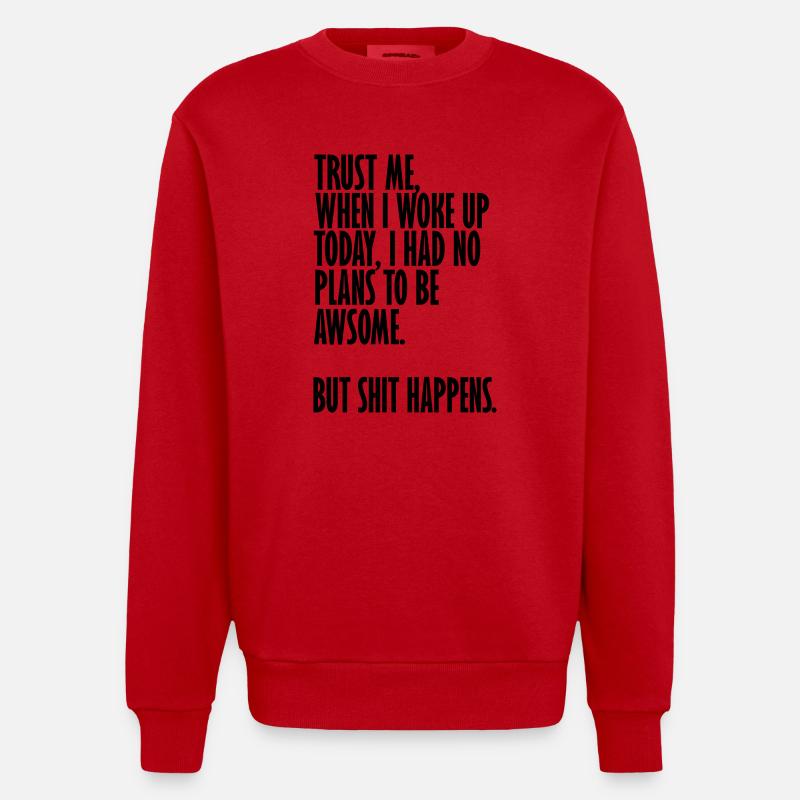 mais la merde arrive - Sweat bio épais oversize fabriqué en UE - rouge
