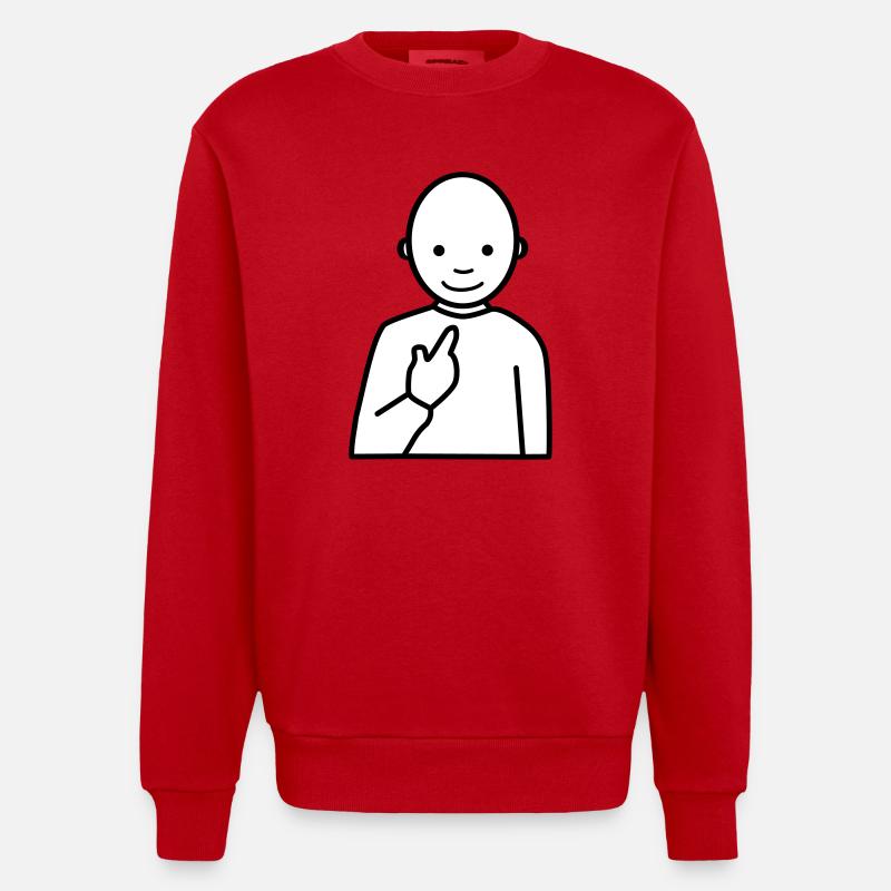 Meme - Witziges, lustiges Männchen - Heavyweight Oversized Organic Crew Neck Made in EU - Rot
