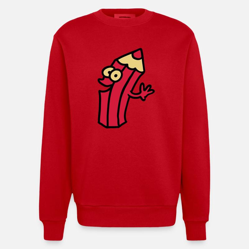 fröhlicher stift - Heavyweight Oversized Organic Crew Neck Made in EU - Rot