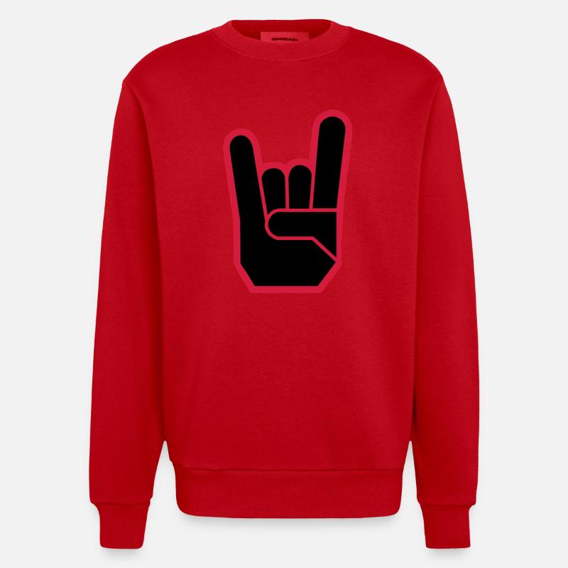 Rock Hand Pommesgabel Devilhand - Sweat bio épais oversize fabriqué en UE - rouge