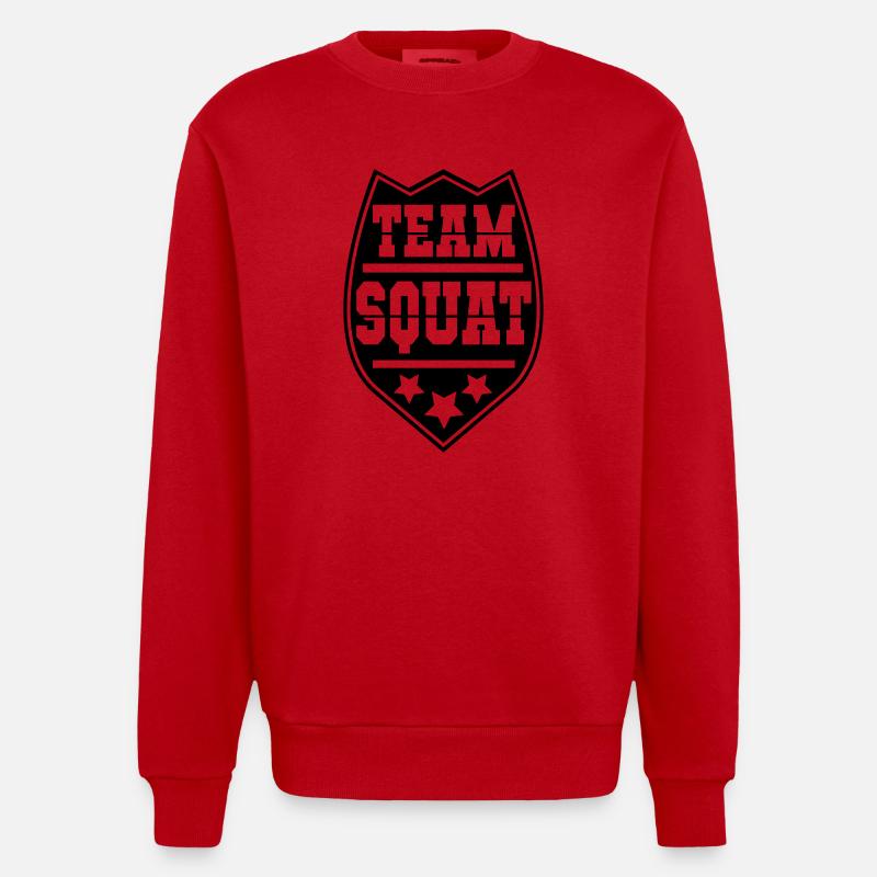 team_squat_3_1f - Heavyweight Oversized Organic Crew Neck Made in EU - Rot
