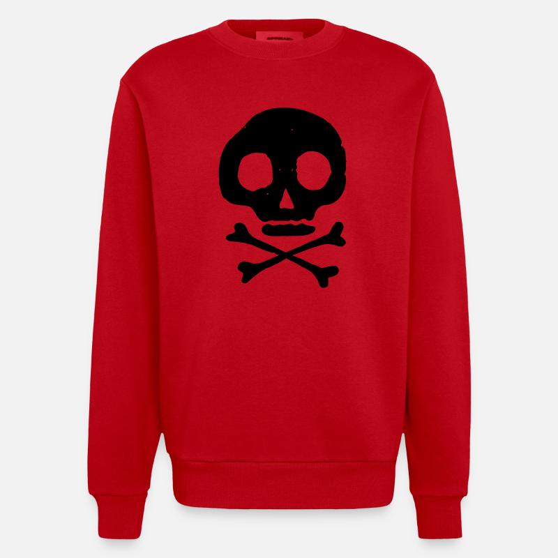 Schädel & Knochen - Heavyweight Oversized Organic Crew Neck Made in EU - Rot