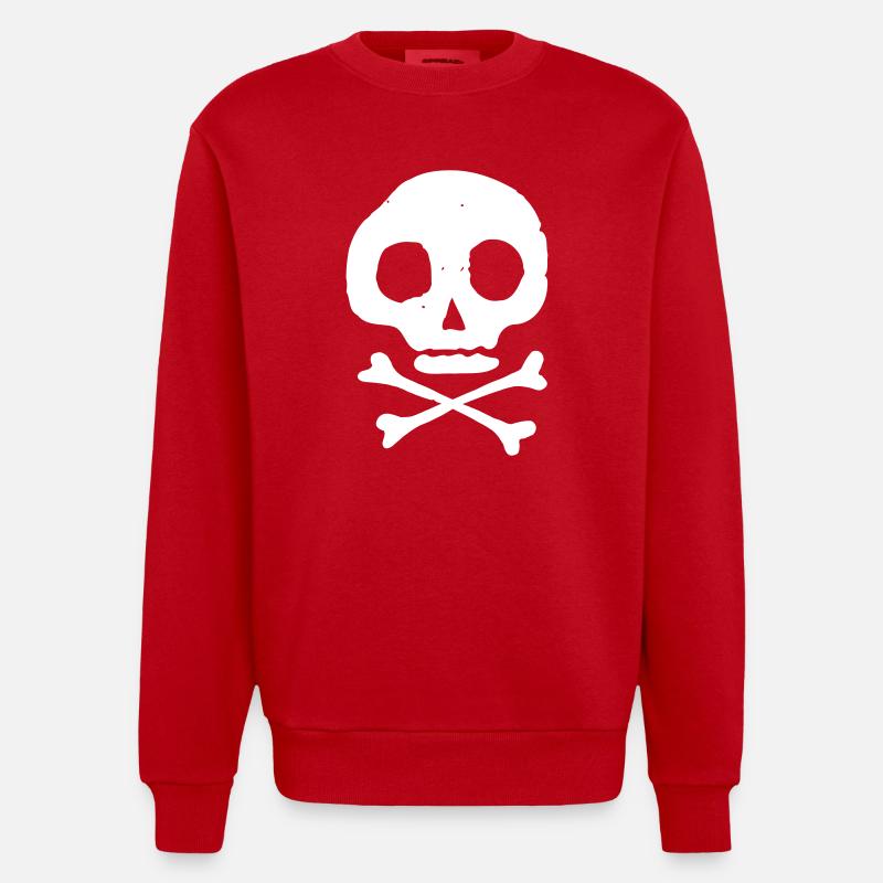 Schädel & Knochen - Heavyweight Oversized Organic Crew Neck Made in EU - Rot