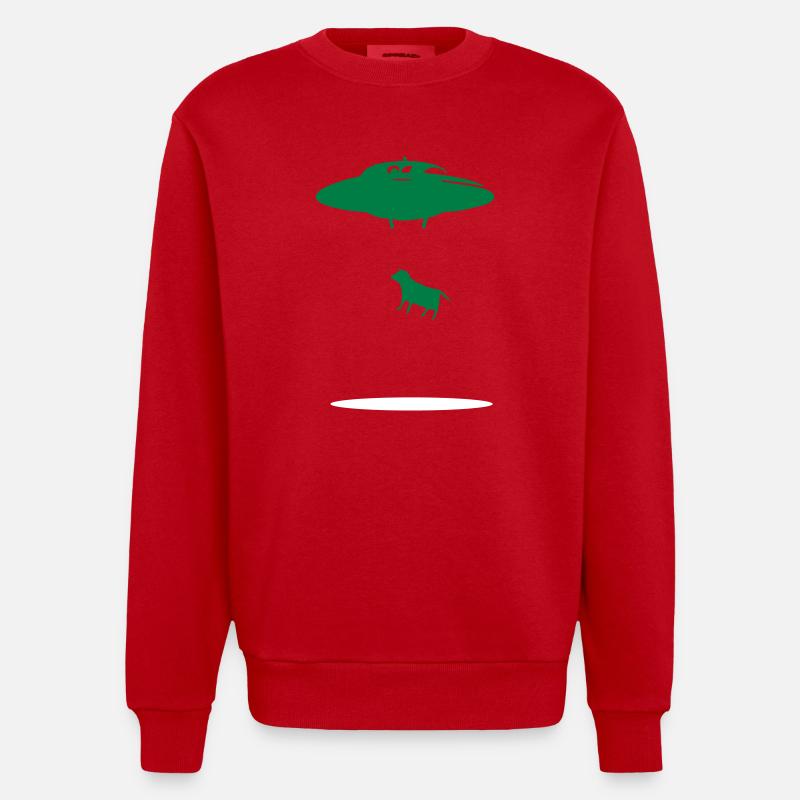 cowabduction - Heavyweight Oversized Organic Crew Neck Made in EU - Rot