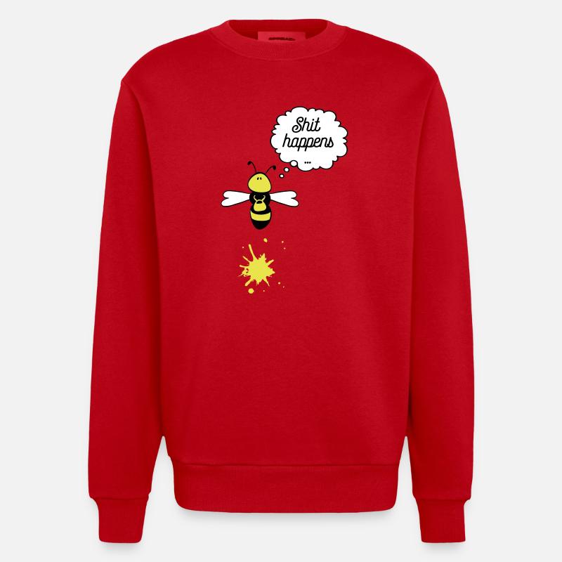 Shit happens Biene - Heavyweight Oversized Organic Crew Neck Made in EU - Rot