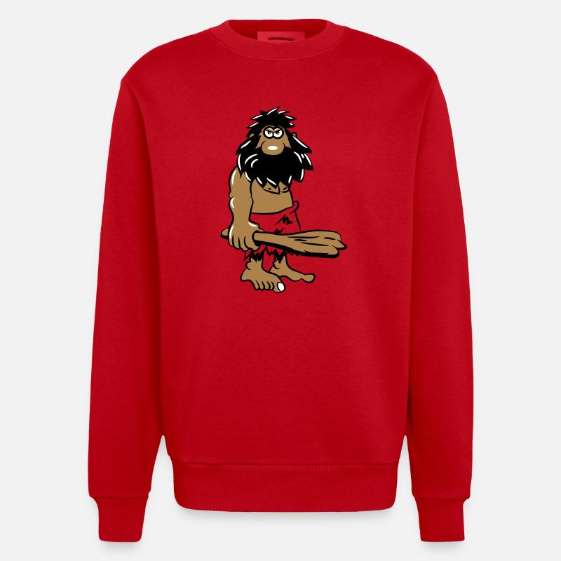 Caveman Caveman drôle - Sweat bio épais oversize fabriqué en UE - rouge
