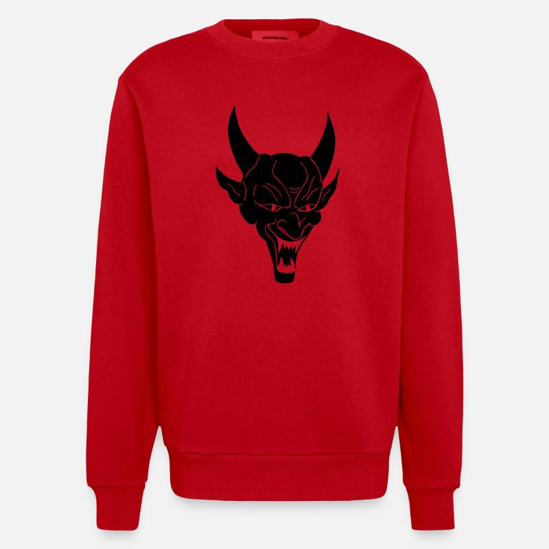 Devil - Heavyweight Oversized Organic Crew Neck Made in EU - Rot