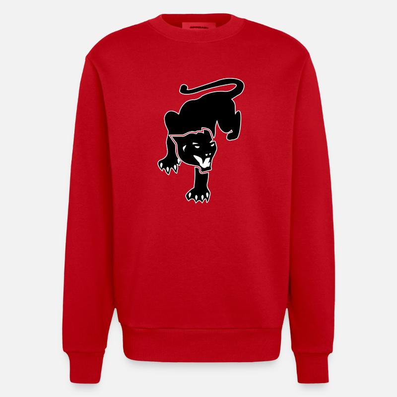 panthère noire - Sweat bio épais oversize fabriqué en UE - rouge
