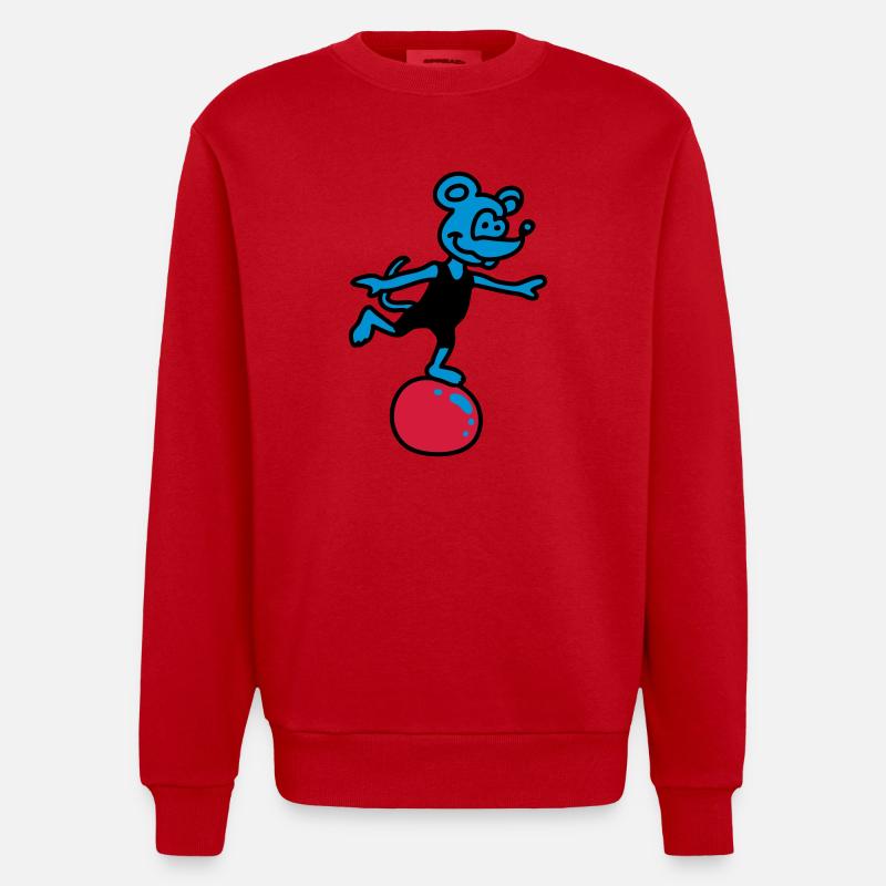 sporting mouse 3 - Heavyweight Oversized Organic Crew Neck Made in EU - red