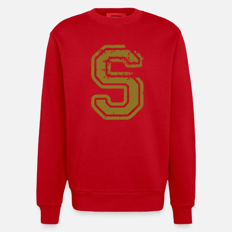 S - Heavyweight Oversized Organic Crew Neck Made in EU - Rot