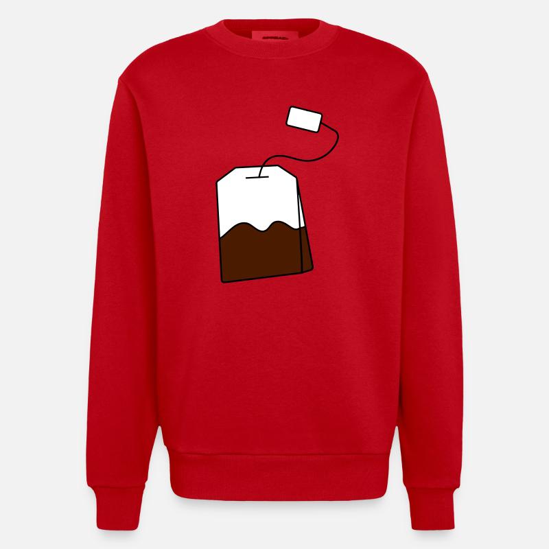 Teebeutel - Heavyweight Oversized Organic Crew Neck Made in EU - Rot