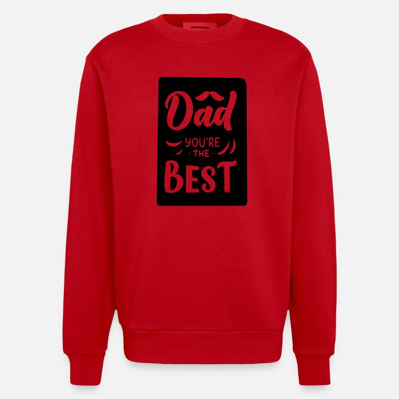 Papa tu es le meilleur - Sweat bio épais oversize fabriqué en UE - rouge