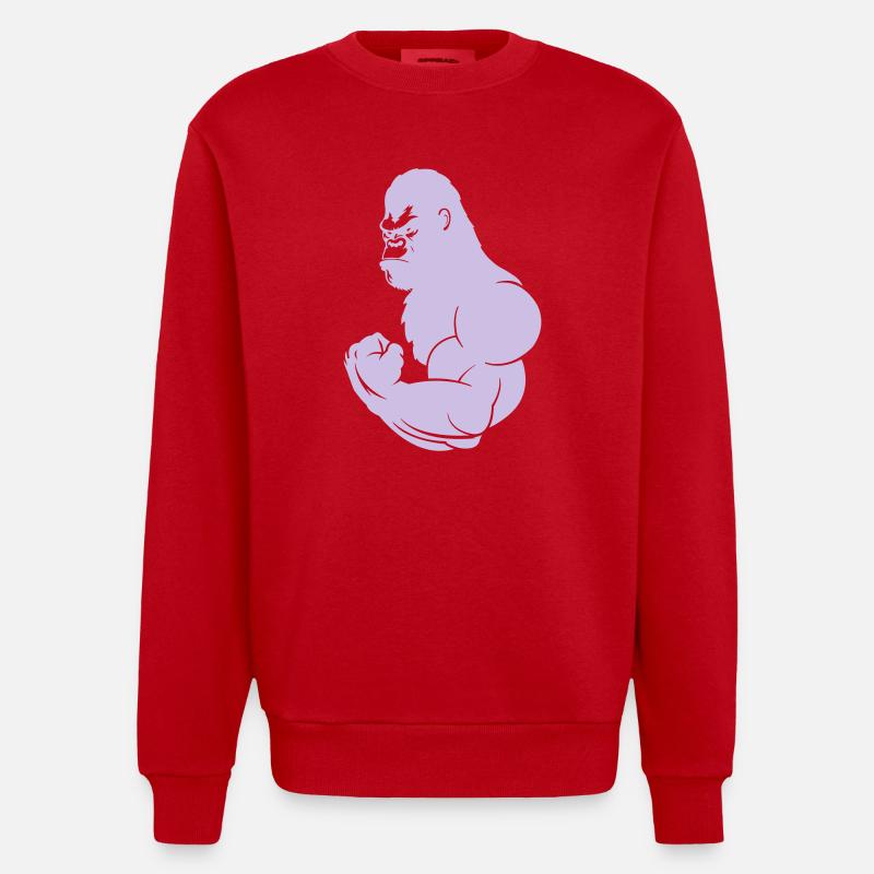 Gorille 1 - Sweat bio épais oversize fabriqué en UE - rouge