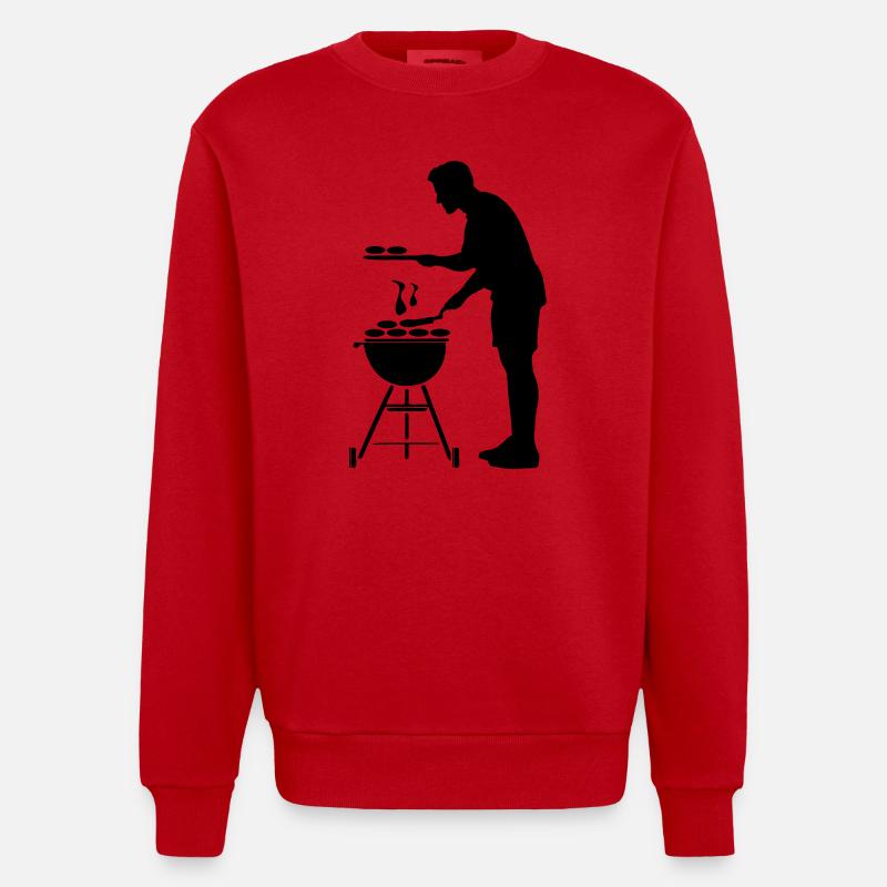 Griller silhouette - Sweat bio épais oversize fabriqué en UE - rouge