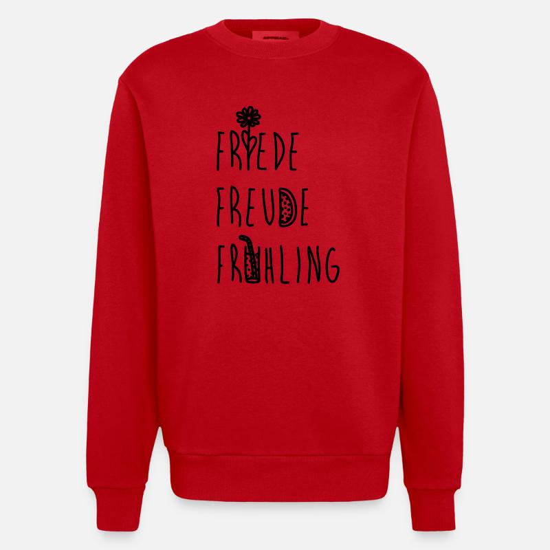 Friede Freude Frühling - Heavyweight Oversized Organic Crew Neck Made in EU - Rot