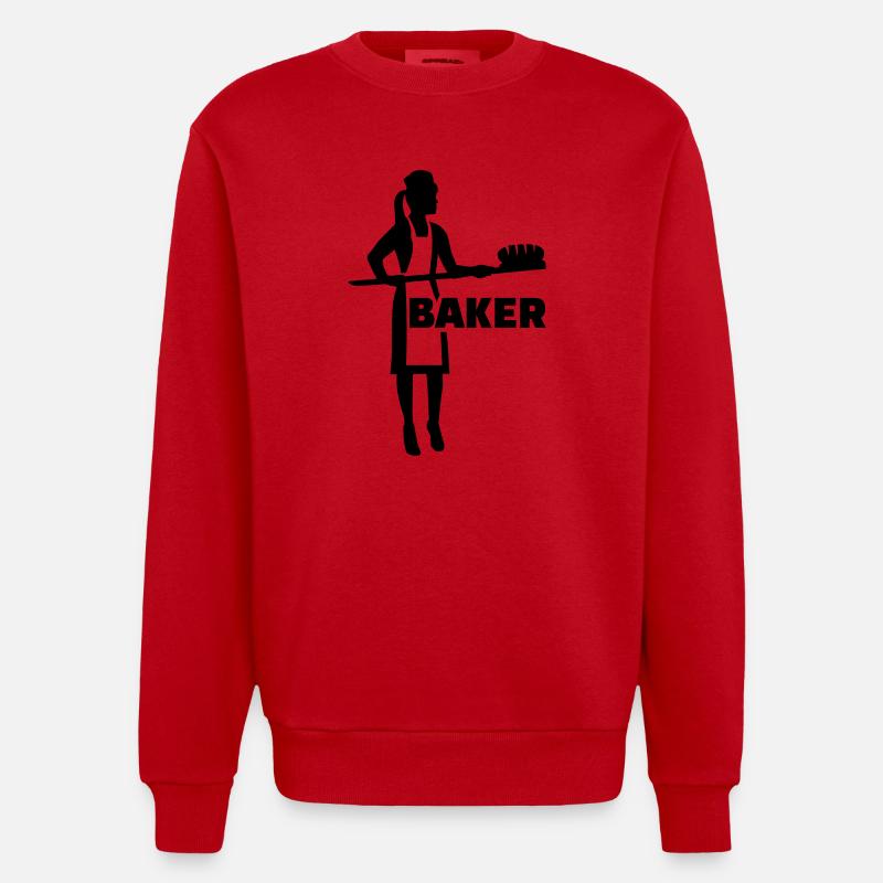 Bäckerin - Heavyweight Oversized Organic Crew Neck Made in EU - Rot