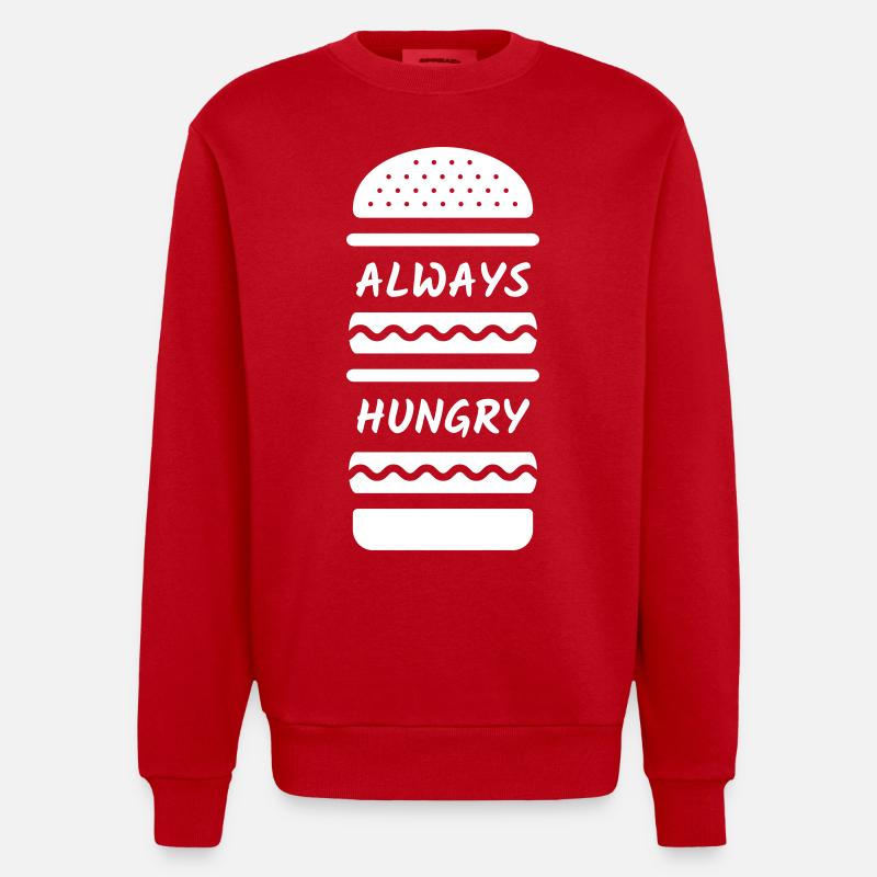 Typo Burger - Heavyweight Oversized Organic Crew Neck Made in EU - Rot