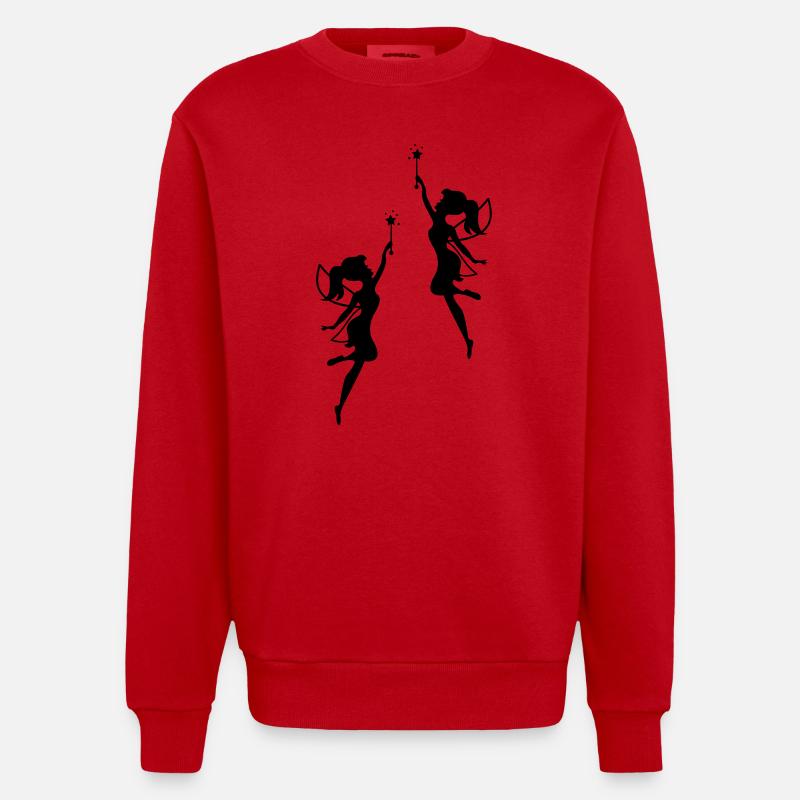 feen_01 - Sweat bio épais oversize fabriqué en UE - rouge