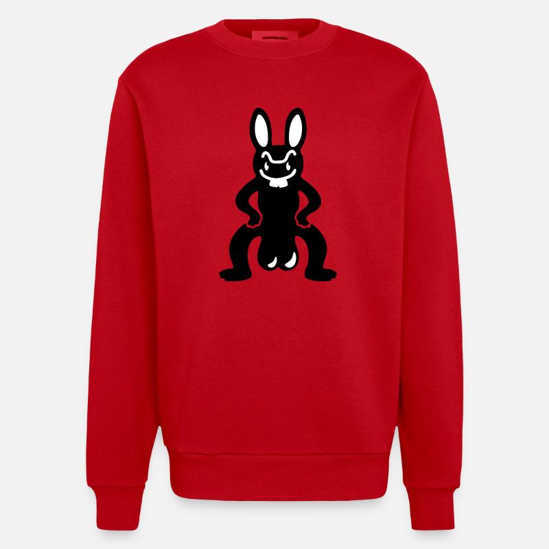 Hase mit Eiern - Heavyweight Oversized Organic Crew Neck Made in EU - Rot