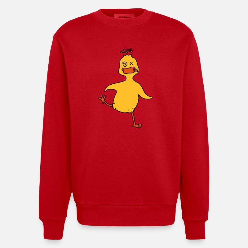 Drunken Duck - Sweat bio épais oversize fabriqué en UE - rouge