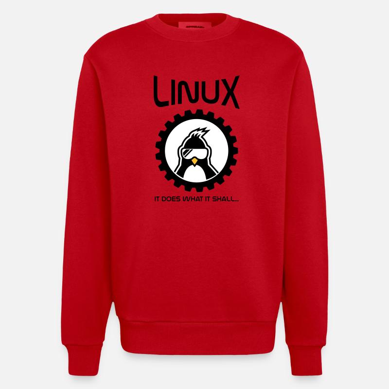 linux does what it shall - Heavyweight Oversized Organic Crew Neck Made in EU - red