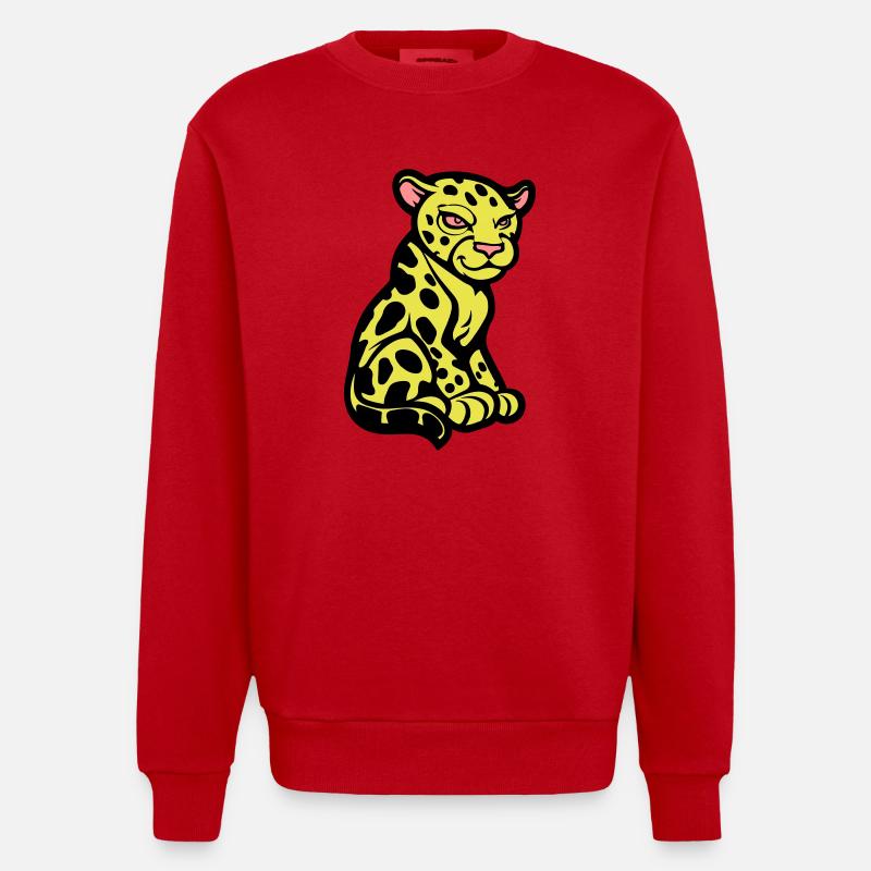 gepard tier comic - Heavyweight Oversized Organic Crew Neck Made in EU - Rot