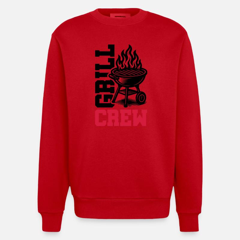 Grill Crew - Heavyweight Oversized Organic Crew Neck Made in EU - red