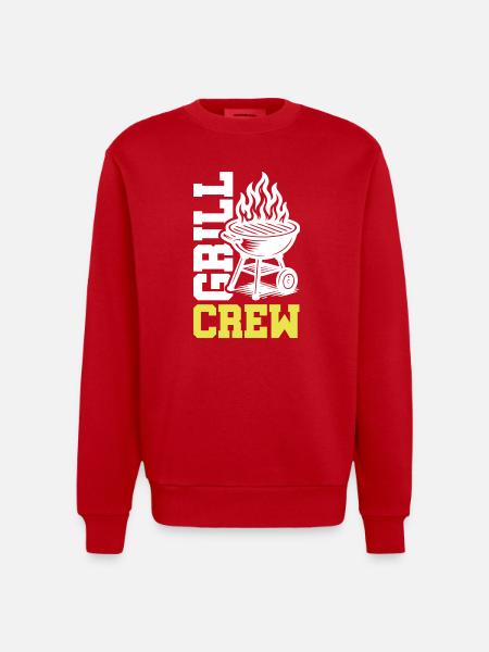 Grill Crew - Heavyweight Oversized Organic Crew Neck Made in EU - red