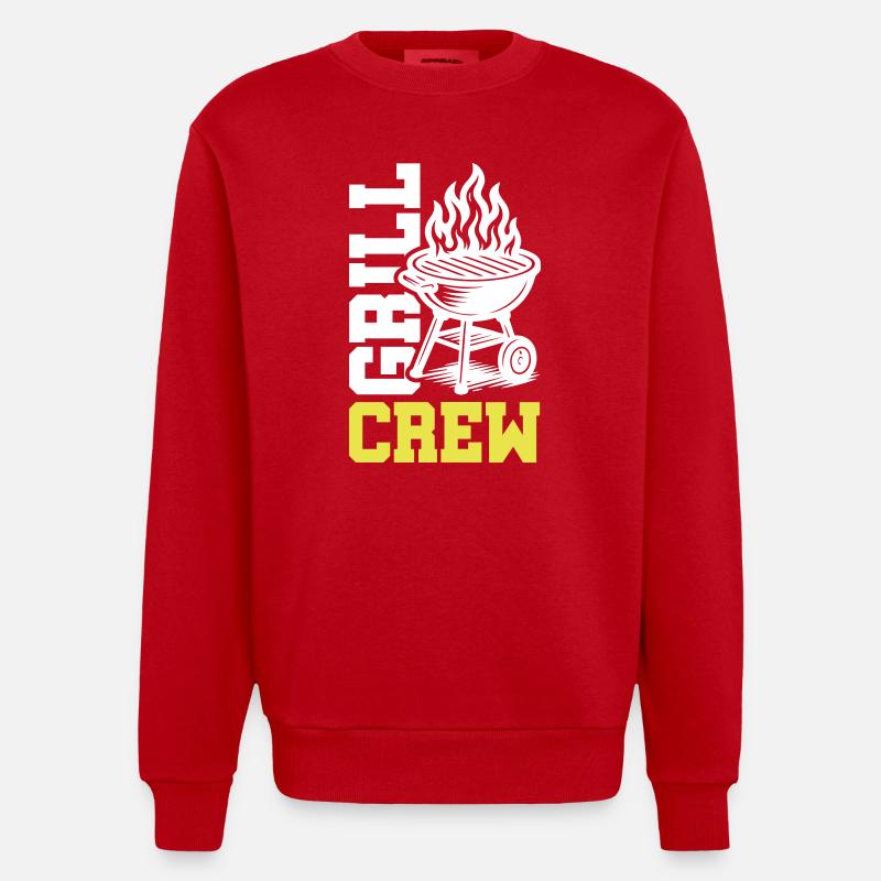 Grill Crew - Heavyweight Oversized Organic Crew Neck Made in EU - red