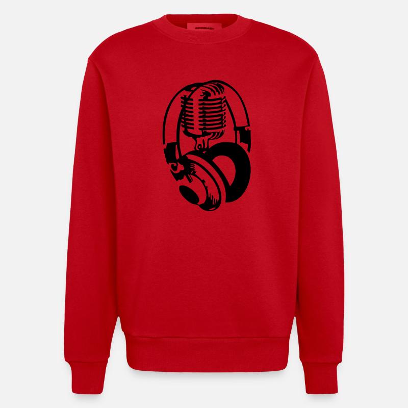 microphone - Heavyweight Oversized Organic Crew Neck Made in EU - Rot