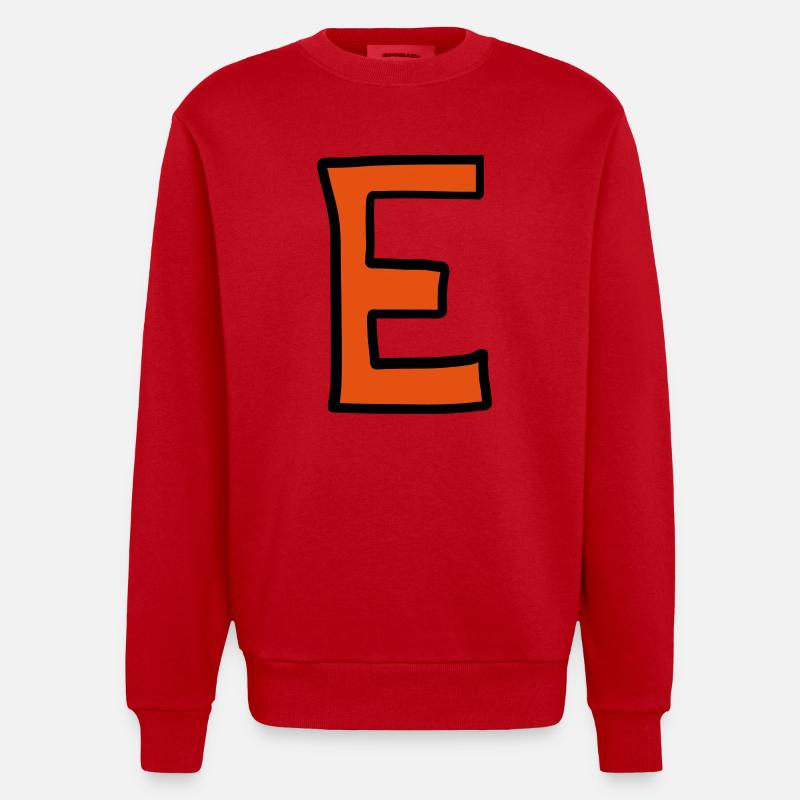 Buchstabe E Comic Cartoon - Heavyweight Oversized Organic Crew Neck Made in EU - Rot
