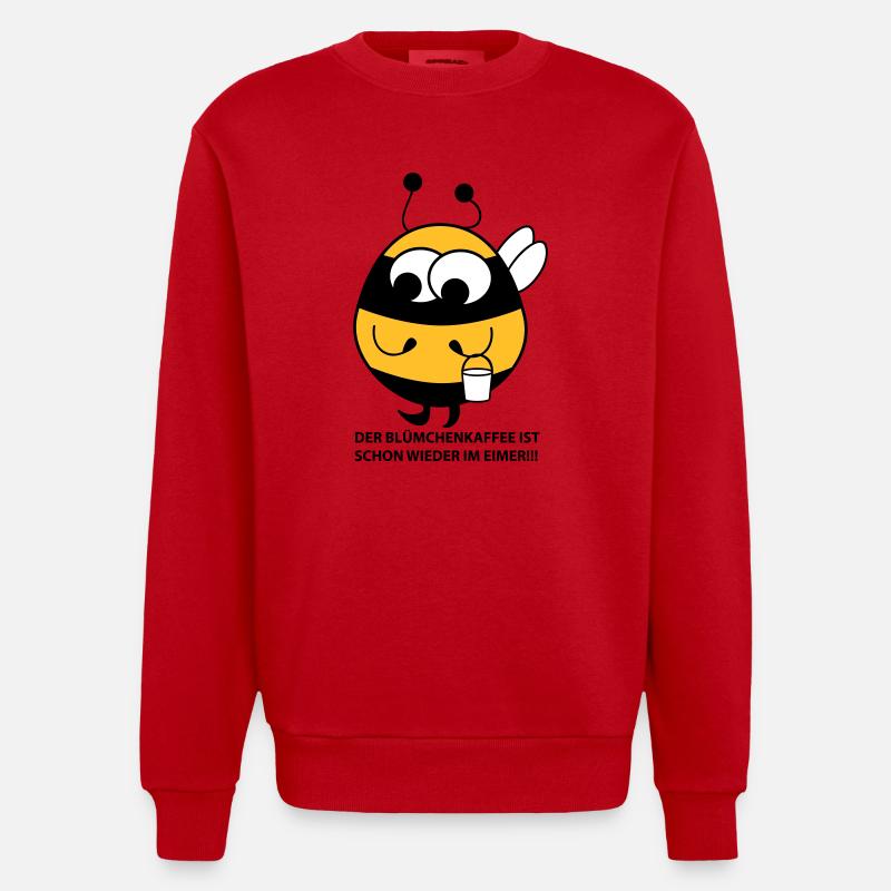 Biene mit Eimer - Heavyweight Oversized Organic Crew Neck Made in EU - Rot