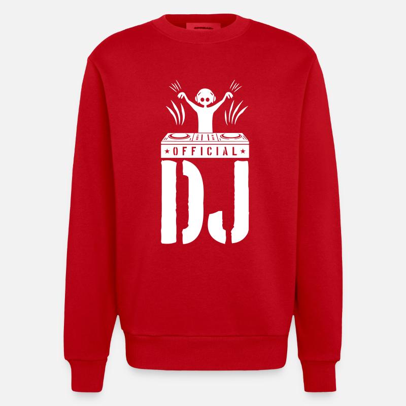 DJ Spruch Turntables - Heavyweight Oversized Organic Crew Neck Made in EU - red