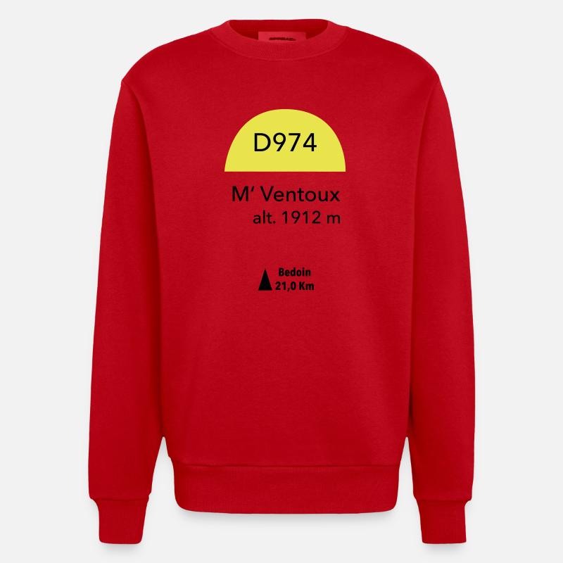 Mont Ventoux - Heavyweight Oversized Organic Crew Neck Made in EU - Rot
