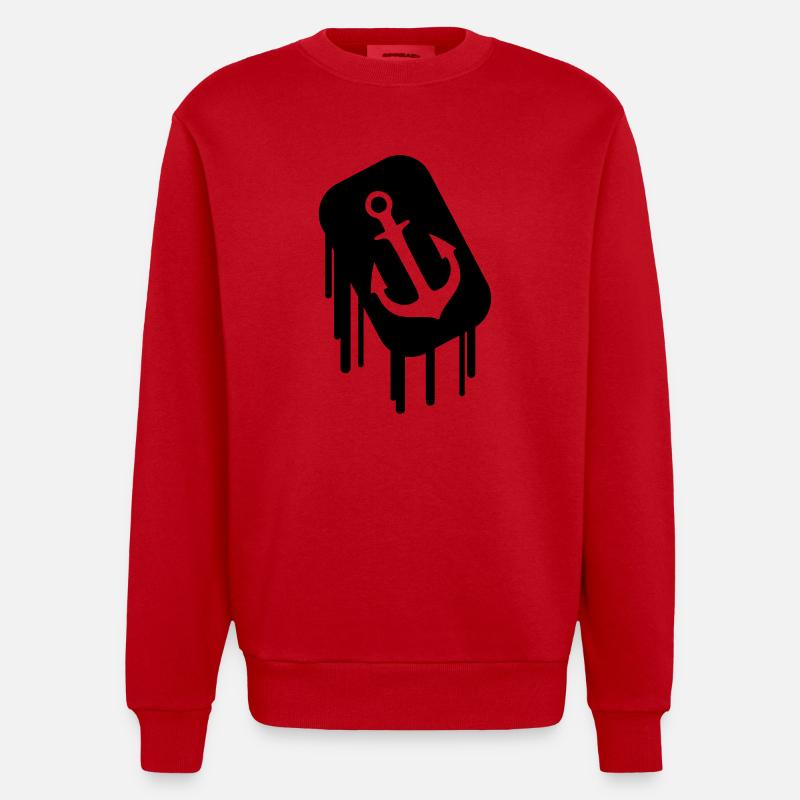 anker_2 - Heavyweight Oversized Organic Crew Neck Made in EU - red