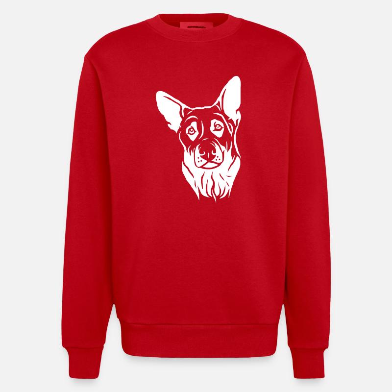 Schäferhund - Heavyweight Oversized Organic Crew Neck Made in EU - Rot