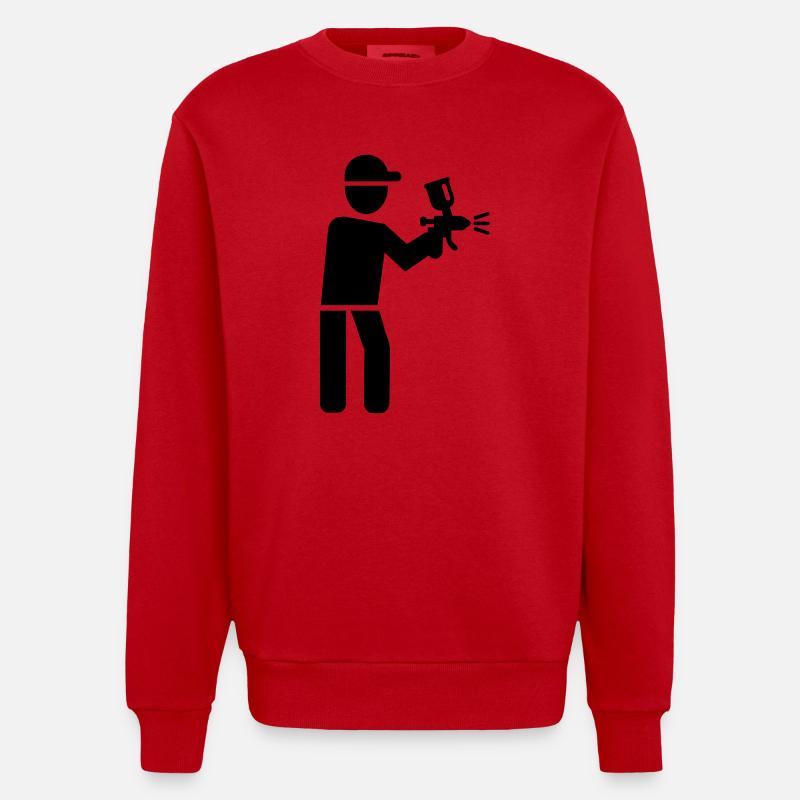 Lackierer - Heavyweight Oversized Organic Crew Neck Made in EU - Rot