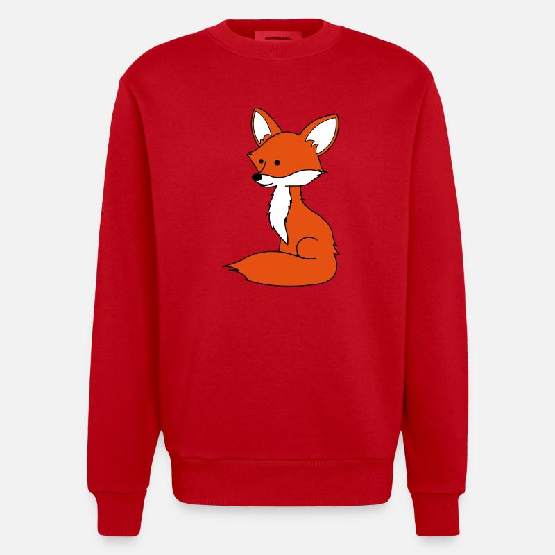 fuchs_02 - Sweat bio épais oversize fabriqué en UE - rouge