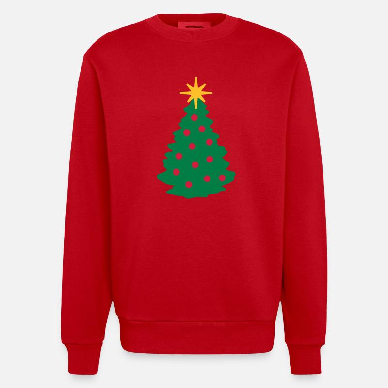 Arbre de Noël - Sweat bio épais oversize fabriqué en UE - rouge