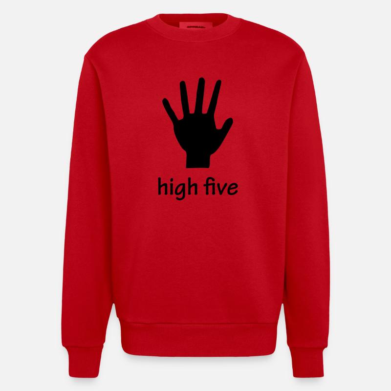 high five - Sweat bio épais oversize fabriqué en UE - rouge