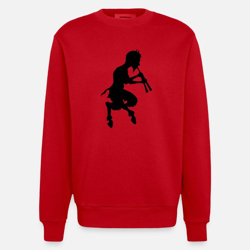 pan faun devil devil - Heavyweight Oversized Organic Crew Neck Made in EU - red