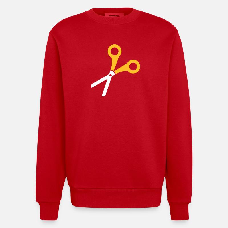 Ciseaux - Sweat bio épais oversize fabriqué en UE - rouge