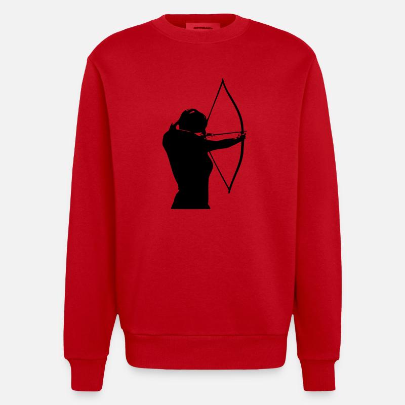 Weibliche Bogenschützin - Heavyweight Oversized Organic Crew Neck Made in EU - Rot