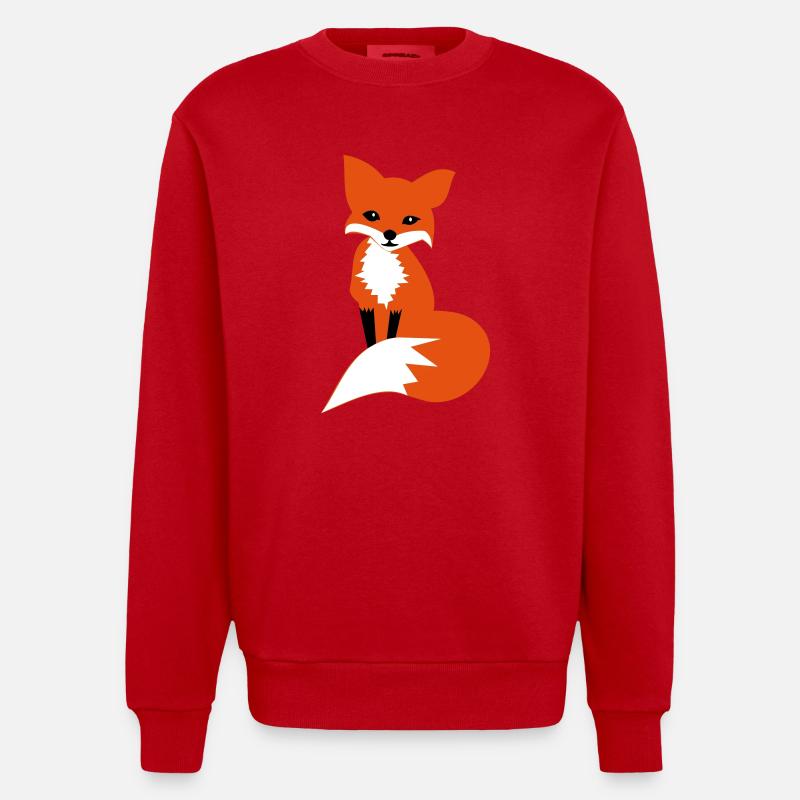 fox - Heavyweight Oversized Organic Crew Neck Made in EU - Rot