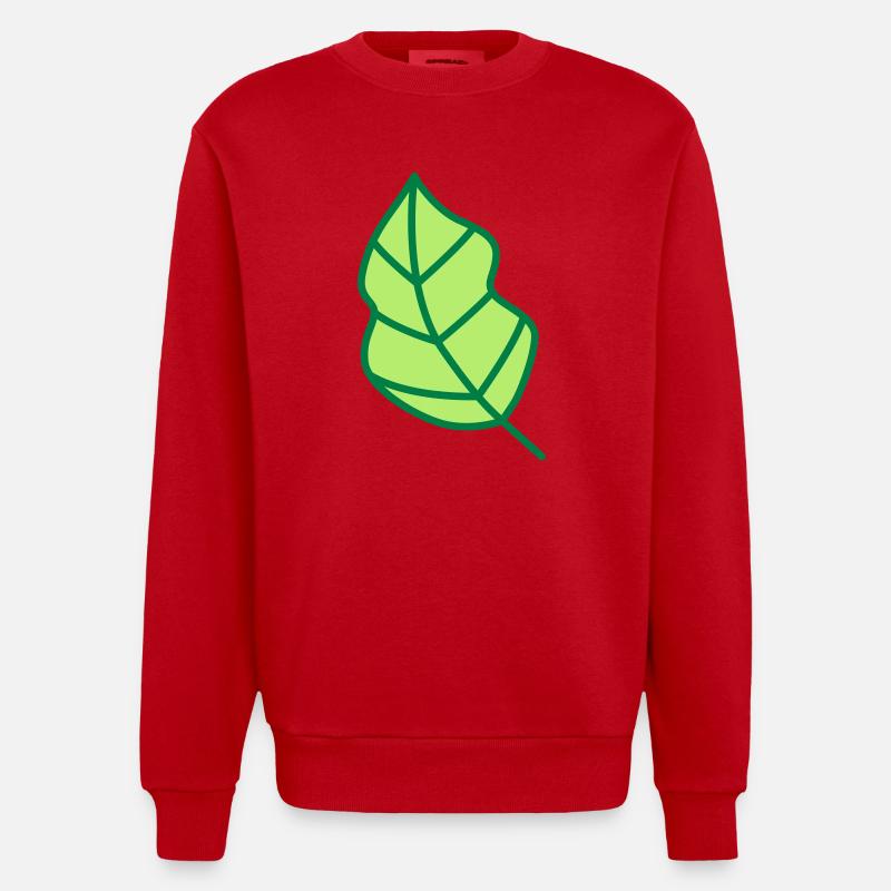 feuille - Sweat bio épais oversize fabriqué en UE - rouge