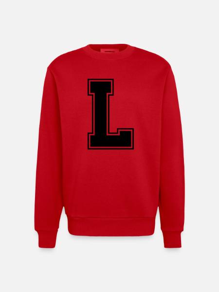 l_symbol - Heavyweight Oversized Organic Crew Neck Made in EU - Rot